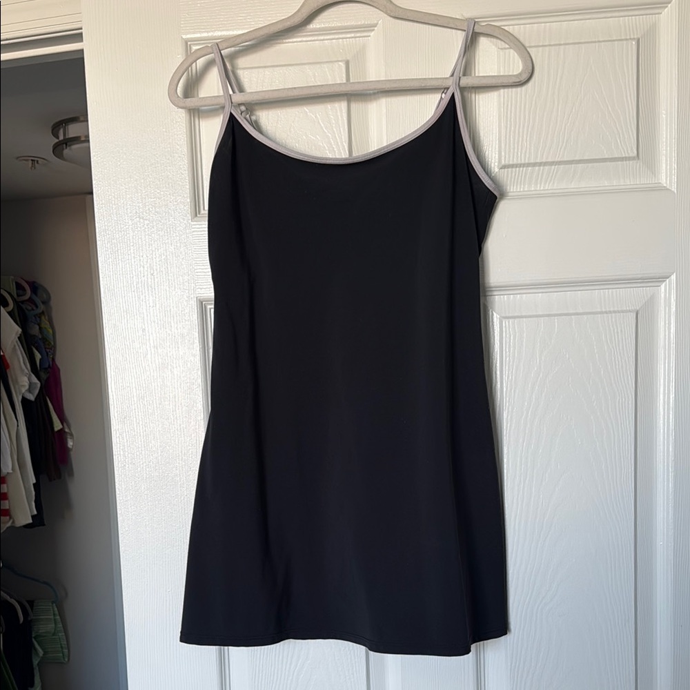 Black Workout Dress with White Trim